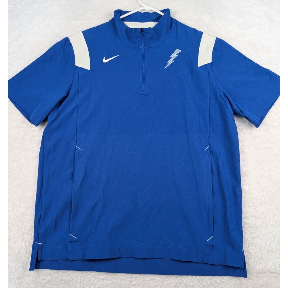 Nike Air Force AF Pullover 1/4 Zip Men's L Blue Windbreaker Vented NCAA